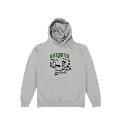Unisex Shibuya Heather Grey Hoodie Cotton - Size X-Large