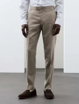 Tailored Fit Wool Blend Suit Trousers Neutral male - Autograph - FashionsVida