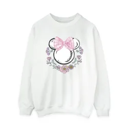Women's Minnie Mouse Bows & Flowers Sweatshirt in White Size: 5XL - White - Size: 5XL