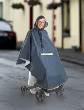 Rollator-Regencape + Gratis Aufbewahrungstasche blau - WENKO - FashionsVida