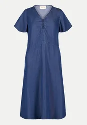 Cartoon Kleid mit Raffungen Blau 36