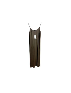 Brown plisse chiffon slip dress - Tara Jarmon - FashionsVida