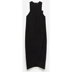 Vestido midi cruzado con flecos