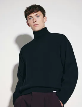 Stehkragenpullover mit Kaschmir Schwarz L - Seidensticker - FashionsVida