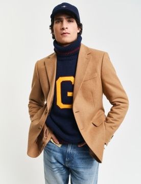 Para hombre. 7706292 Americana Club De Franela De Lana Slim Fit (52), Casual