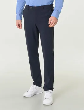 Winter Chino blu in tessuto tecnico con microfantasia a quadretti - R.R.D. - FashionsVida