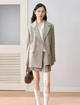 Allingentle Khaki Women's 2 Piece Set Double-Breasted Blazer Fashion Women Skirt Suit Set for Office Outfits Customize - Aliexpress - FashionsVida