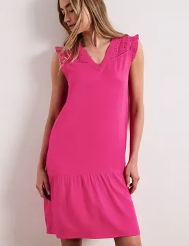 Knielanges Kleid mit Shiffley-Details female Pink - Street One - FashionsVida