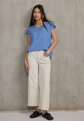 Street One Blusenshirt mit Spitze female Blau