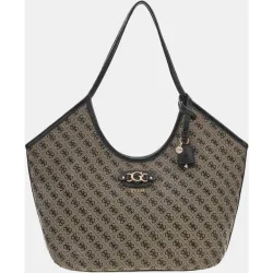 Bolso hobo con doble asa y logo metálico