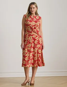 Vestido cruzado de punto estampado - Lauren Ralph Lauren Woman - FashionsVida