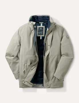 Aquastop Wetterjacke, normale Größen#untersetzte Größen, Farbe Beige, 60, garantiert wasser- und winddicht mit Sorona-Wattierung Herren - Walbusch - FashionsVida