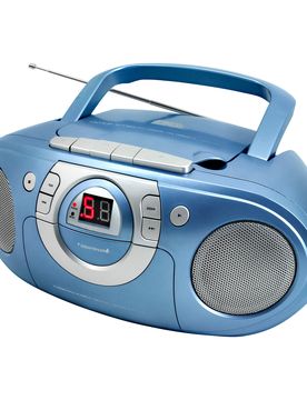 Radio-Kassettenspieler mit CD blau grau