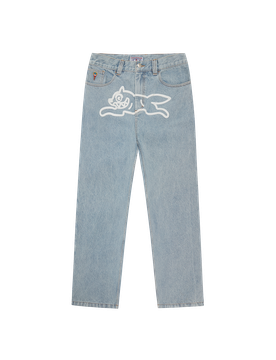 Running Dog Double Scoop Denim Pants - Heavy Wash