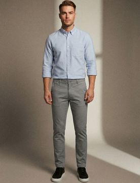 Pantaloni chino slim - grigio medio
