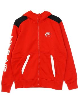 Felpa Cappuccio Zip Uomo Sportswear Air Hoodie University Red/black/white