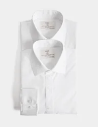 Ultimate 2 Pack Regular Fit Non Iron Shirts White male