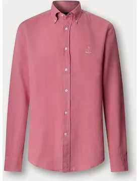 Camisa de hombre de lino lisa con logo Birdie fit Club - Façonnable - FashionsVida