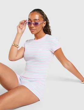 Stripe Slim T-Shirt - Damen, Rosa - female - Size: S - adidas Originals - FashionsVida
