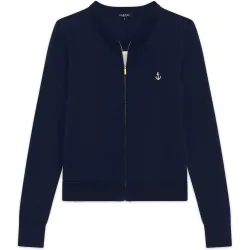Sudadera de mujer con cremallera y bordado