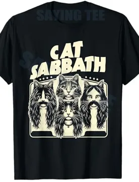 Cat Sabbath Funny Cat Dad T-Shirt Rock Music Streetwear Clothes Humor Kitty Band Y2k Saying Tee Rap Hip Hop Short Sleeve Blouses - Aliexpress - FashionsVida