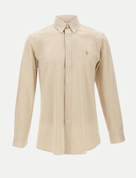Polo Custom-Fit Freizeithemd Beige S