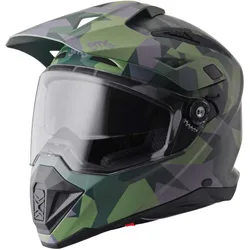 Casco Moto Adventure Adventus Camo Verde Opaco Nero Mime taglia M