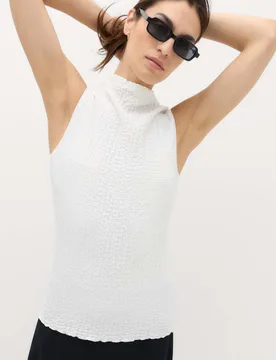 Textured Sleeveless Top Soft White female - M&S - FashionsVida