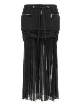 Gonna in twill e chiffon