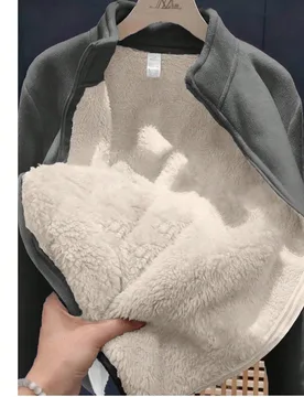 Chaqueta de forro polar de unicolor para mujer otoño/invierno, abrigo de forro polar de cordero de doble cara de forro polar de coral con cremallera, - Shein - FashionsVida
