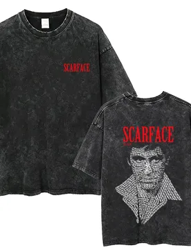 Washed Vintage 90s Classic Gangsters Movie Scarface Tony Montana Al Pacino Face Graphic T-shirts Men's Rock Oversized T Shirts - Aliexpress - FashionsVida