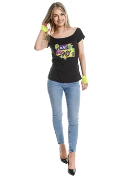 T-Shirt I love the 90s für Damen schwarz - female - KARNEVAL-MEGASTORE - FashionsVida