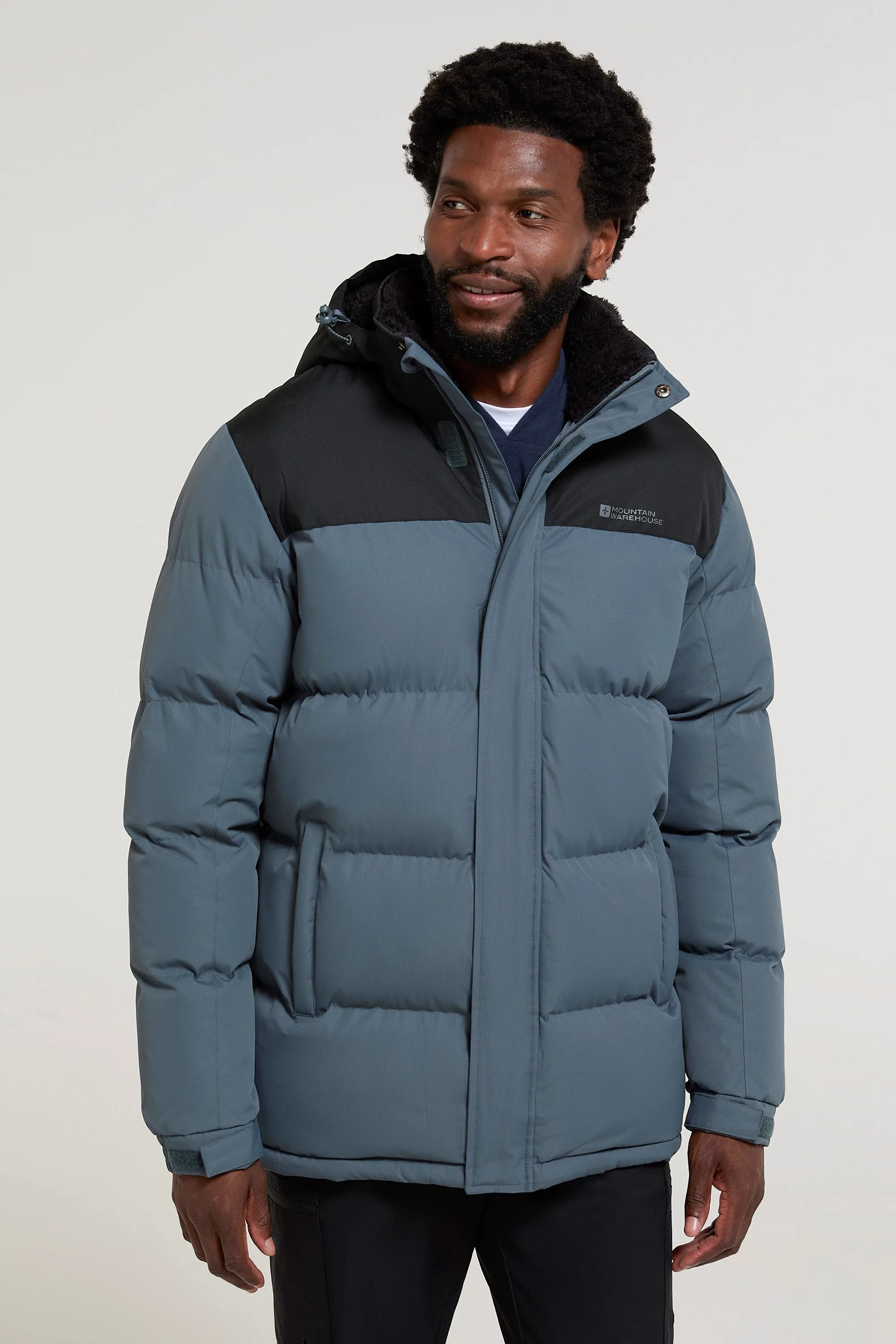 Snow Borg Lined Mens Padded Jacket - Grey - Grey - Size: M - Mountain Warehouse - FashionsVida