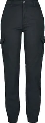 Cargohose - Ladies High Waist Cargo Pants - W29L32 bis W30L32 - für Damen - Größe W30L32 - schwarz - Frauen - female