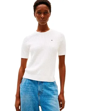 T-shirt à Manches Courtes Ww0ww41787 Ecru 2XL