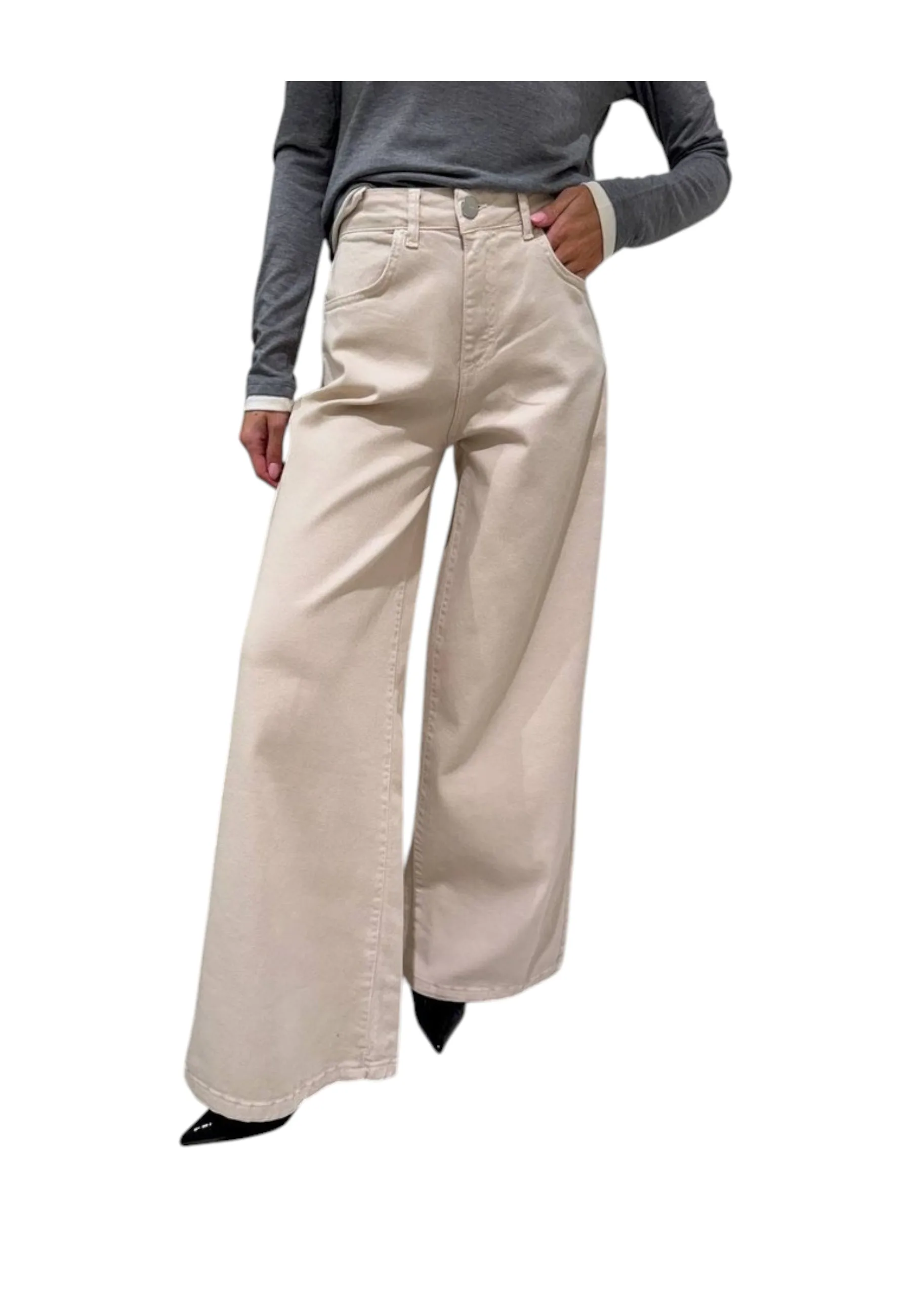 Pantalone Donna f1018ybfmiyake palazzo - ANNARITAN - FashionsVida