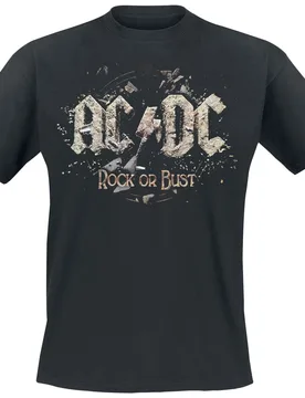 T-Shirt - Rock Or Bust - S bis 5XL - für Männer - Größe 4XL - schwarz - Lizenziertes Merchandise! - Männer - male - AC/DC - FashionsVida