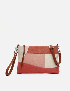 Narcis petit sac bandoulière avec poignée et imprimé patchwork effet usé ED