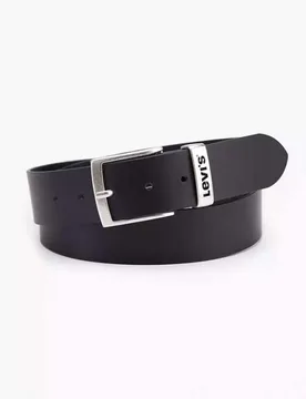 Cintura Levi's nera in vera pelle con passante e fibbia in metallo - Levis - FashionsVida