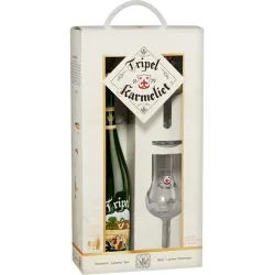 Estuche de cerveza rubia Triple Karmeliet + 2 vasos