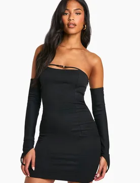 Womens Tall Belt Detail Tailored Mini Dress - Black - Size 14 Uk - Boohoo - FashionsVida