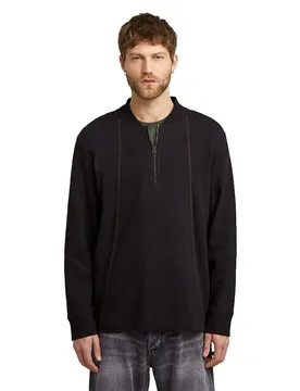 Maglietta A Maniche Lunghe Tweeter A Line Half Zip Dark Black L