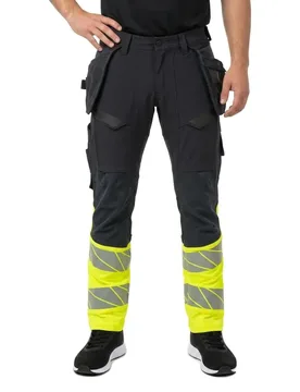 Pantalon De Travail Accelerate Safe 19131 Hanging Pockets Big Dark Navy / Hi-Vis Yellow 64 - MASCOT - FashionsVida