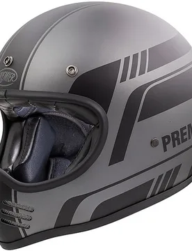 Casco Moto Integrale Vintage MX BL17 BM Grigio Nero taglia XL - Premier - FashionsVida