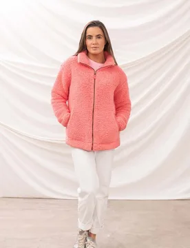 Seashell Womens Full Zip Sherpa Fleece - - Size: 14 - Lighthouse - FashionsVida