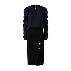 Vestiti casual donna - omelette abito punto stoffa - nero