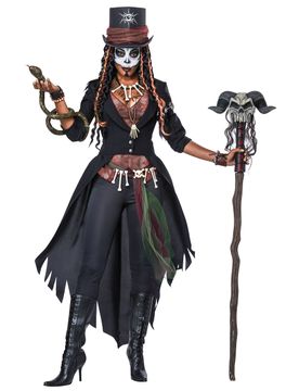 Voodoo-Kostüm für Damen Halloween-Kostüm schwarz-braun - female