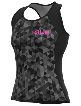 Maglietta Senza Maniche Triangles Grey / Black