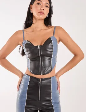 Women's Zip Up Corset Size: 10 - Multicolor - Size: 10 - Pink Vanilla - FashionsVida