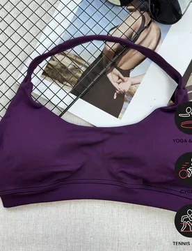 Sujetador deportivo de alto impacto con cuello halter y efecto push-up para mujer, top de gimnasio sin costuras, sujetador de yoga - Shein - FashionsVida